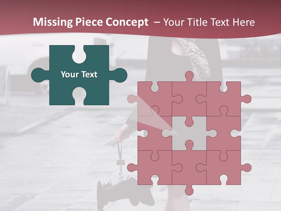 Urban Female Umbrella PowerPoint Template