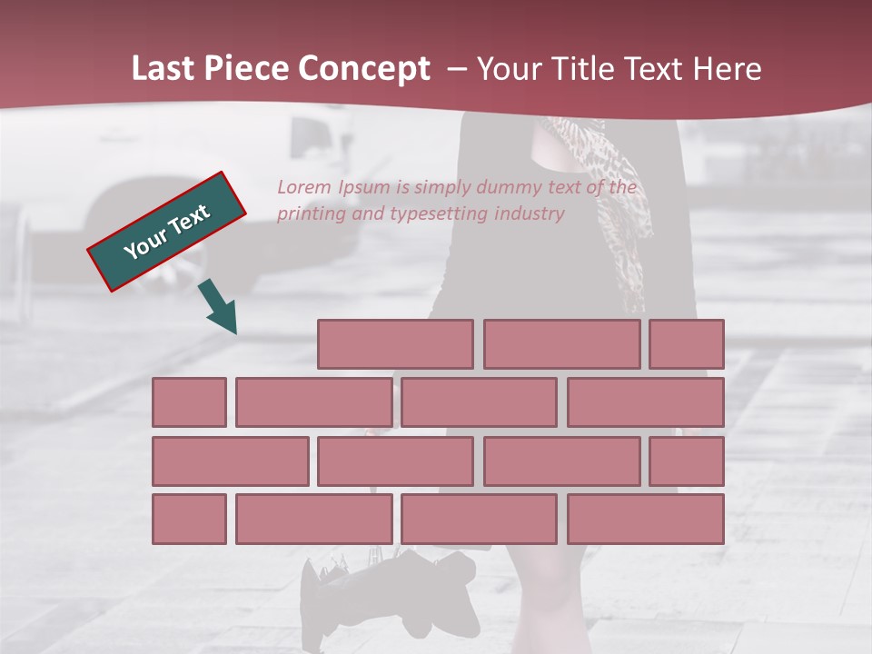 Urban Female Umbrella PowerPoint Template