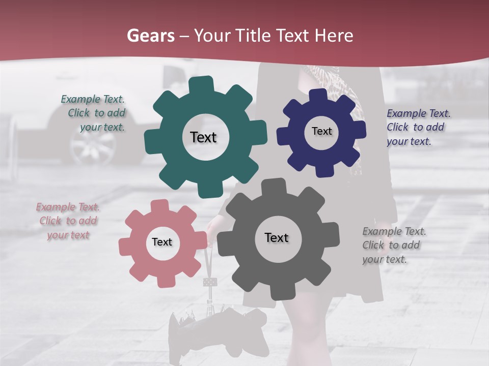 Urban Female Umbrella PowerPoint Template