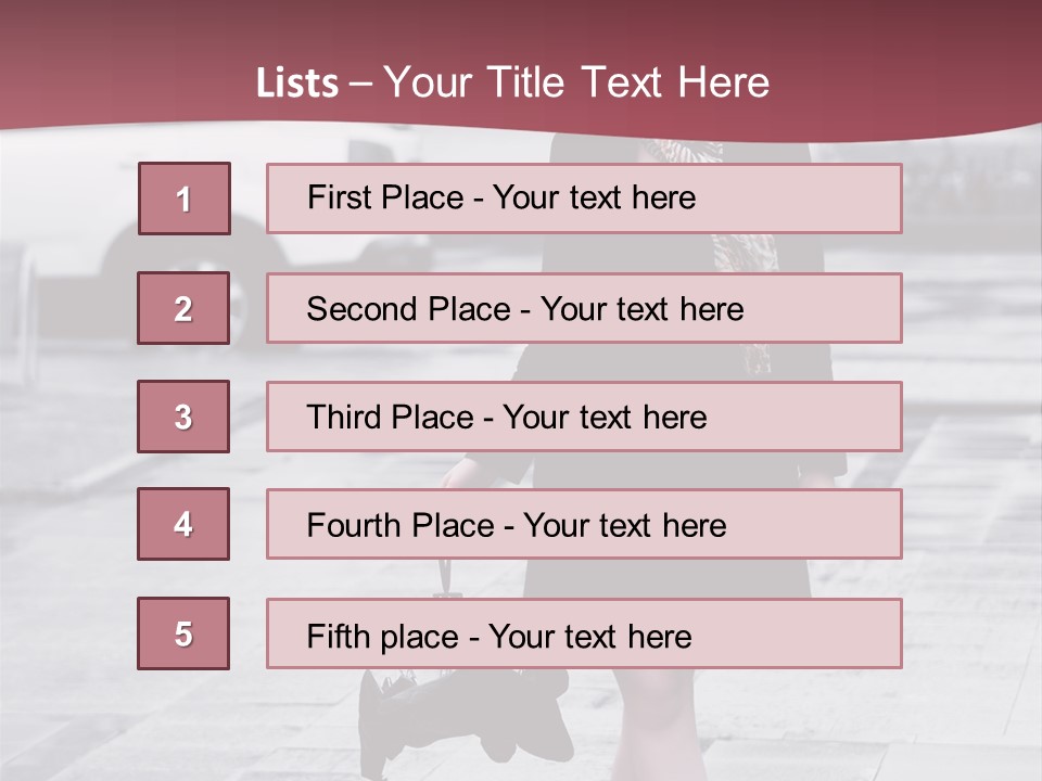 Urban Female Umbrella PowerPoint Template