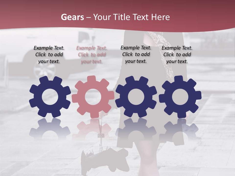 Urban Female Umbrella PowerPoint Template