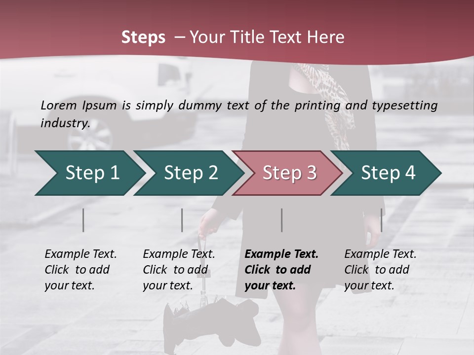 Urban Female Umbrella PowerPoint Template