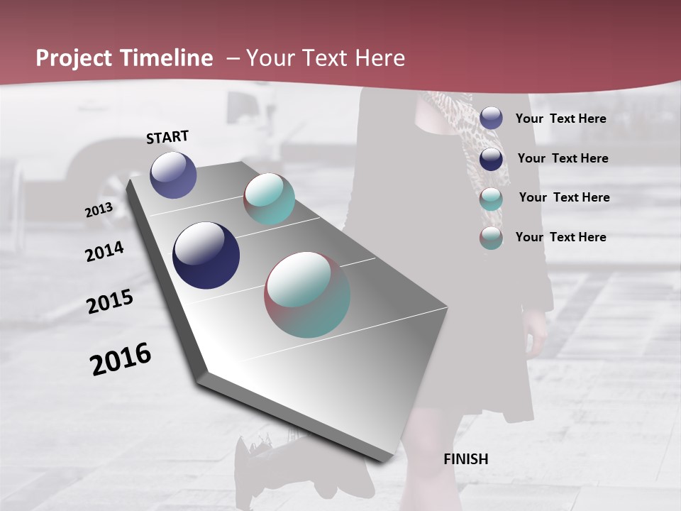 Urban Female Umbrella PowerPoint Template