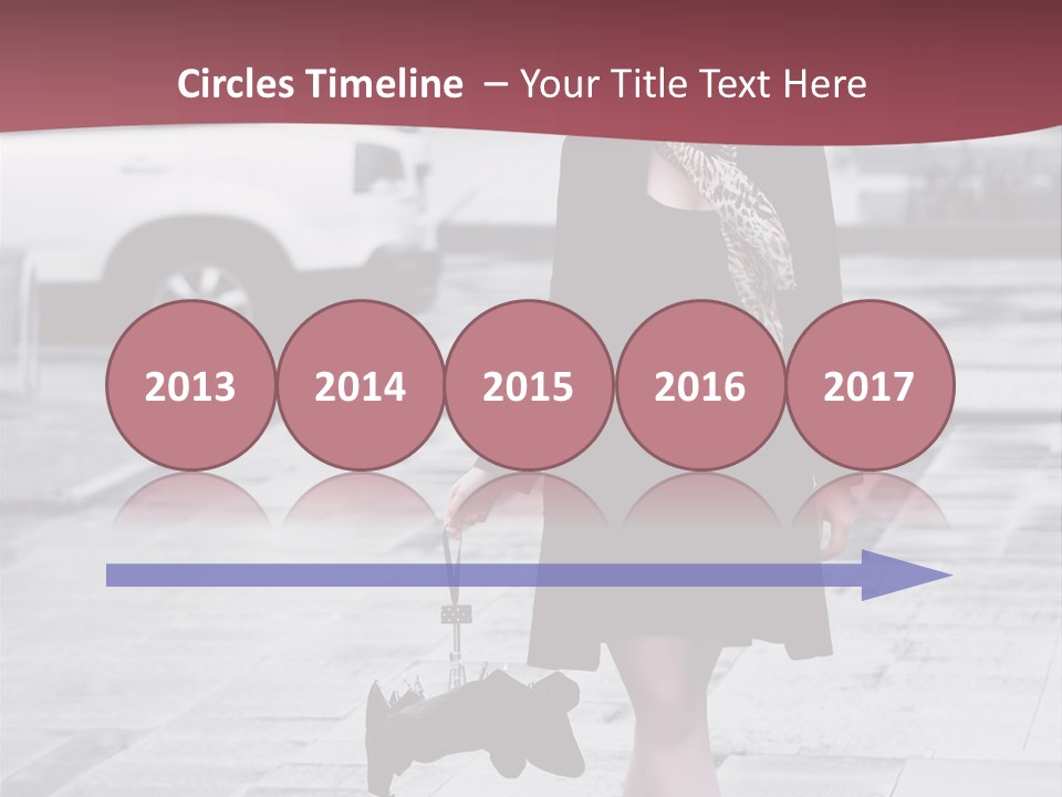 Urban Female Umbrella PowerPoint Template