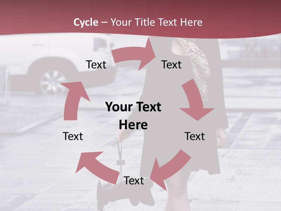 Urban Female Umbrella PowerPoint Template