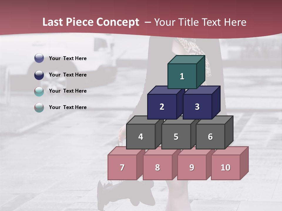 Urban Female Umbrella PowerPoint Template