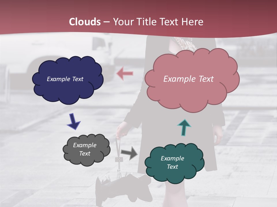 Urban Female Umbrella PowerPoint Template
