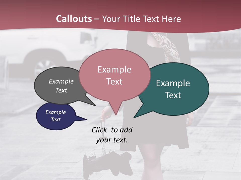 Urban Female Umbrella PowerPoint Template