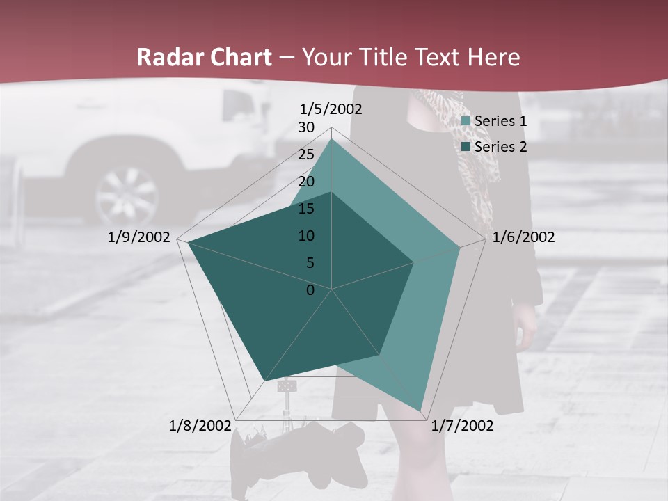 Urban Female Umbrella PowerPoint Template