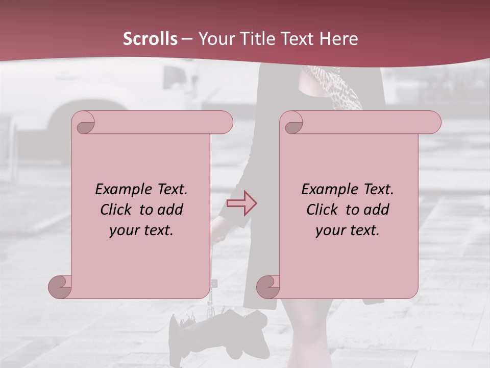 Urban Female Umbrella PowerPoint Template