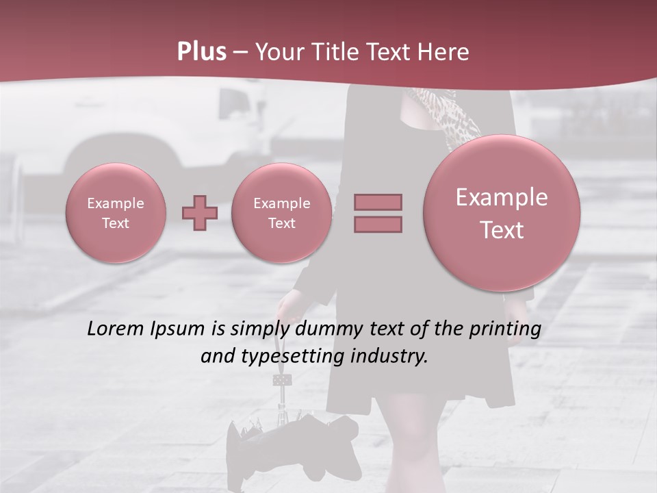 Urban Female Umbrella PowerPoint Template