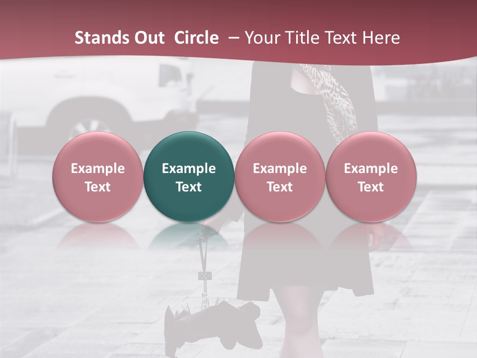 Urban Female Umbrella PowerPoint Template