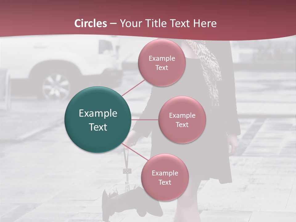 Urban Female Umbrella PowerPoint Template