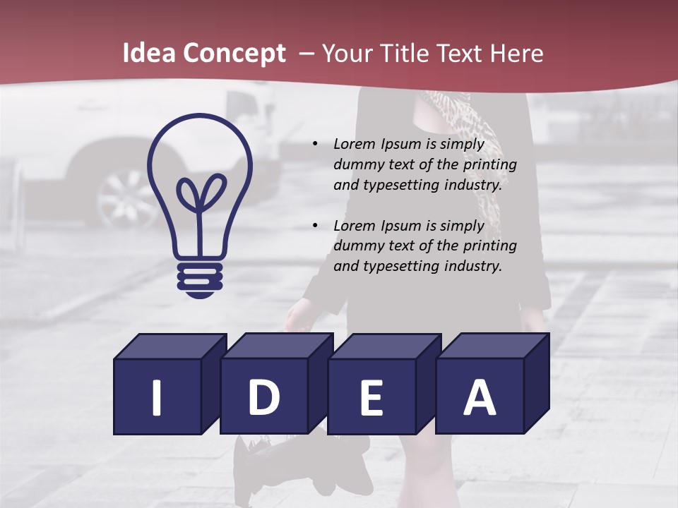 Urban Female Umbrella PowerPoint Template