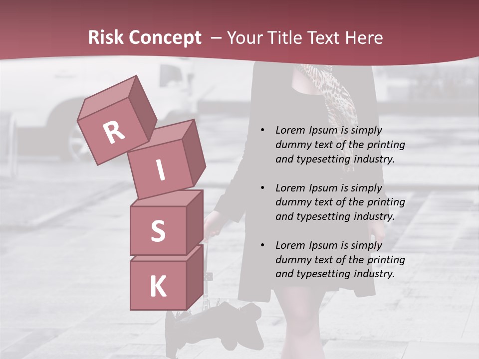 Urban Female Umbrella PowerPoint Template