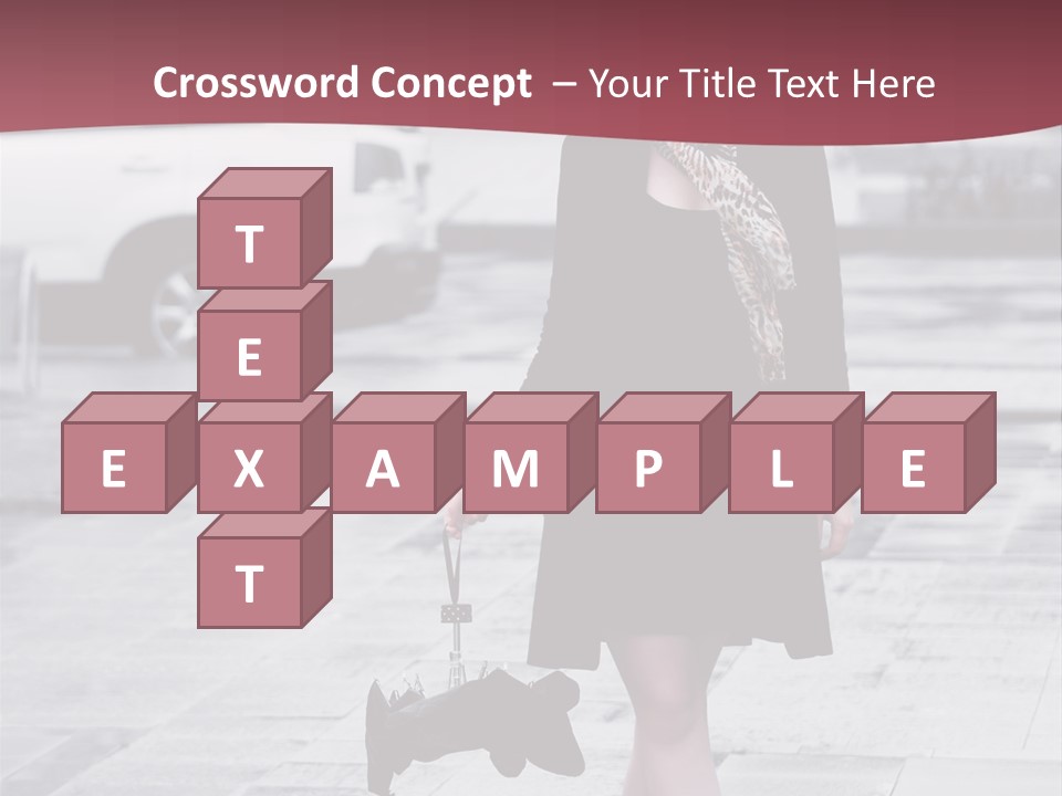 Urban Female Umbrella PowerPoint Template