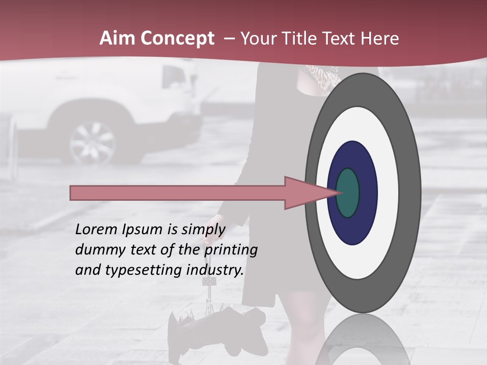 Urban Female Umbrella PowerPoint Template