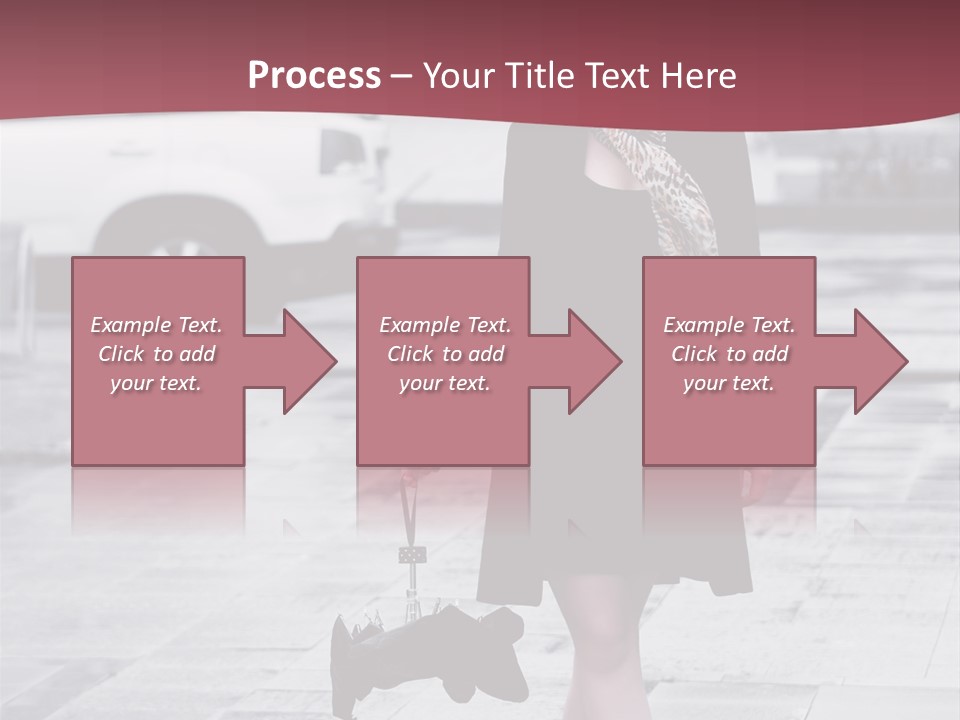 Urban Female Umbrella PowerPoint Template