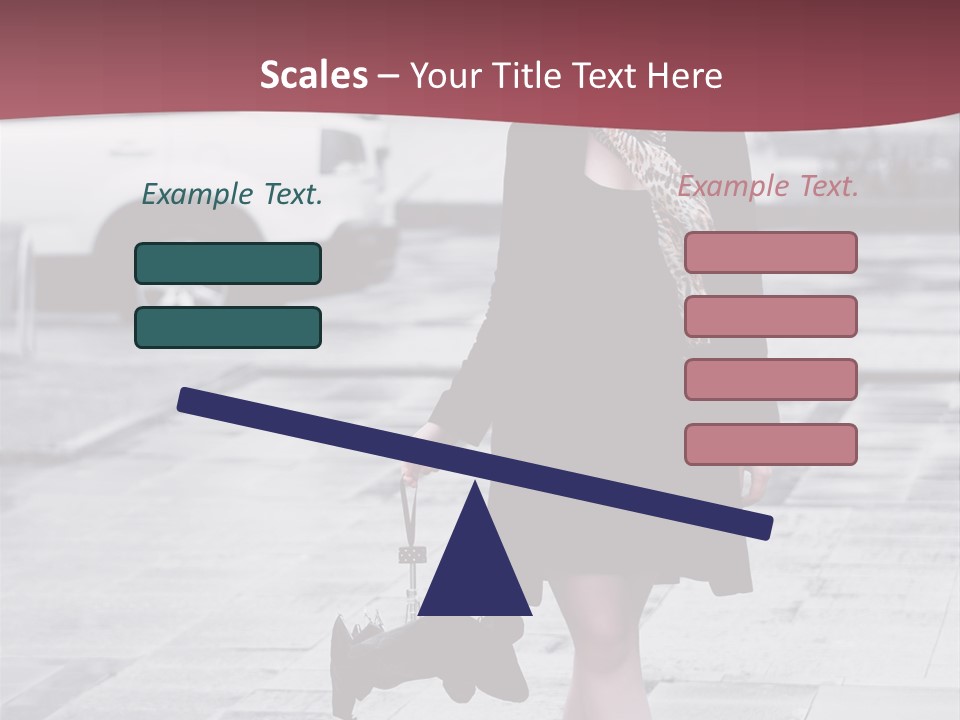 Urban Female Umbrella PowerPoint Template