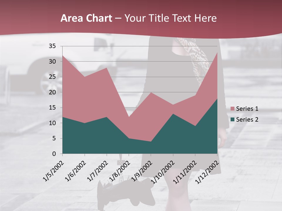 Urban Female Umbrella PowerPoint Template