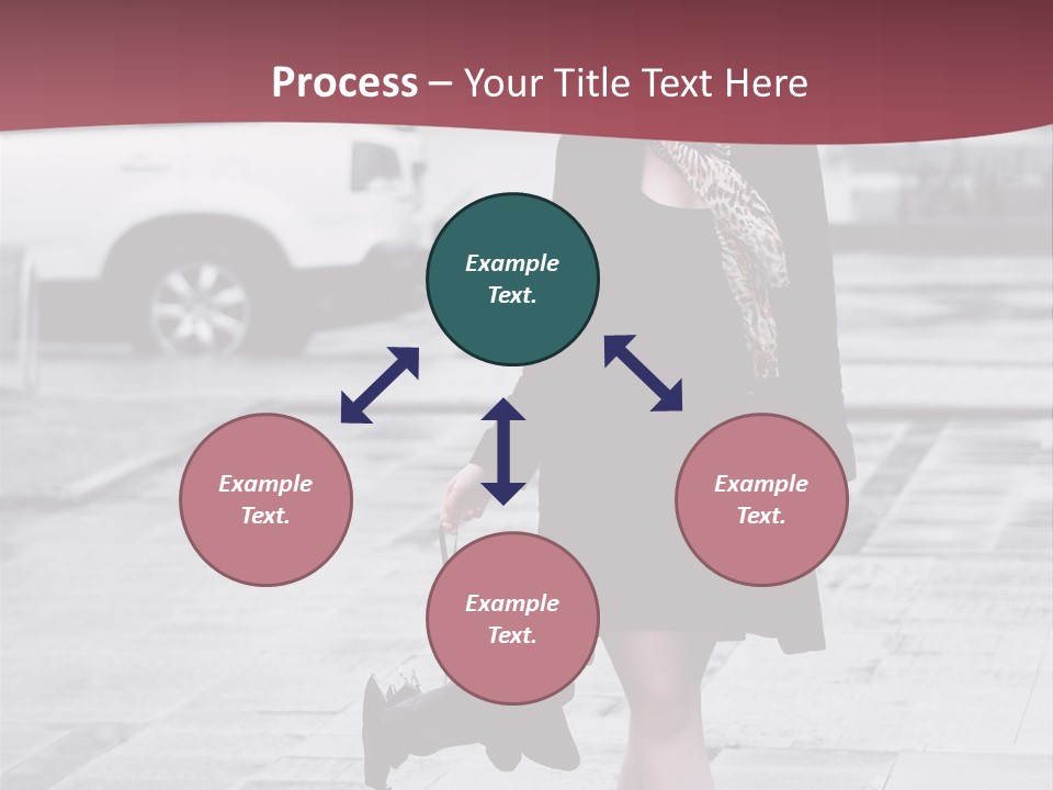 Urban Female Umbrella PowerPoint Template