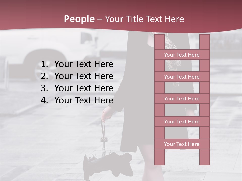 Urban Female Umbrella PowerPoint Template