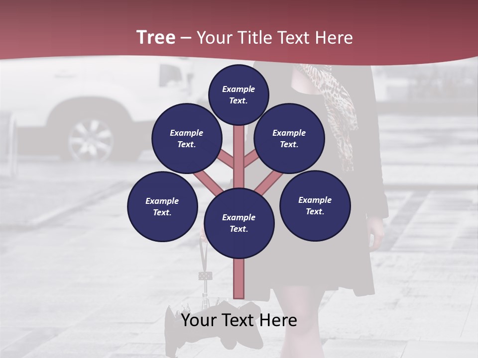 Urban Female Umbrella PowerPoint Template