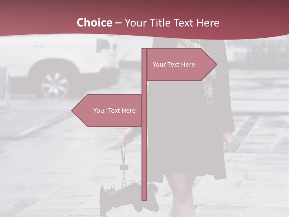 Urban Female Umbrella PowerPoint Template