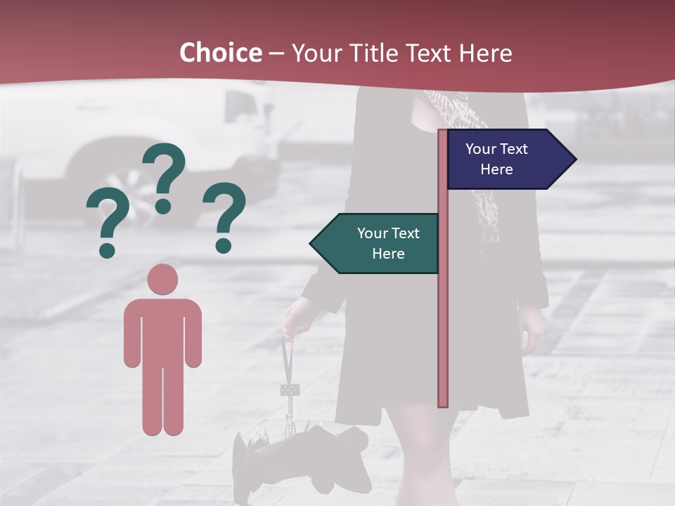 Urban Female Umbrella PowerPoint Template