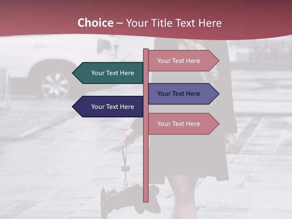 Urban Female Umbrella PowerPoint Template