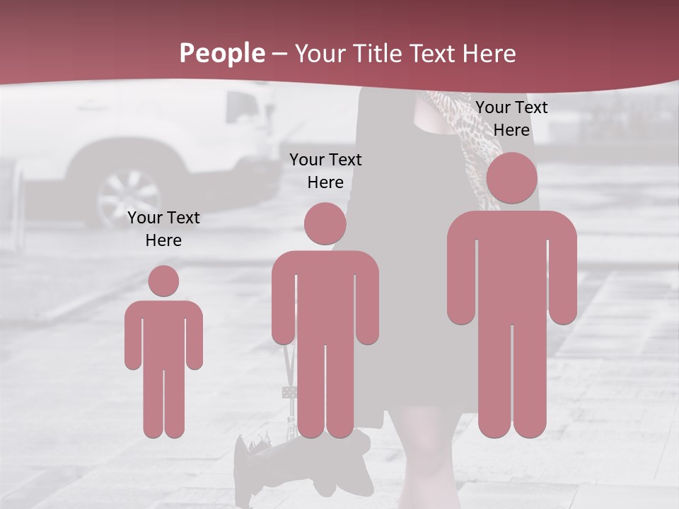 Urban Female Umbrella PowerPoint Template