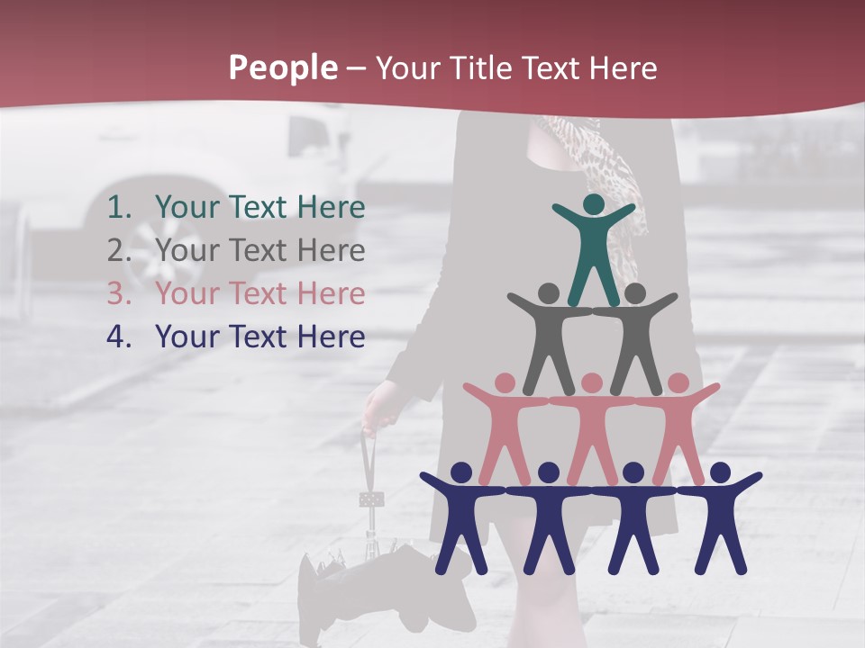 Urban Female Umbrella PowerPoint Template