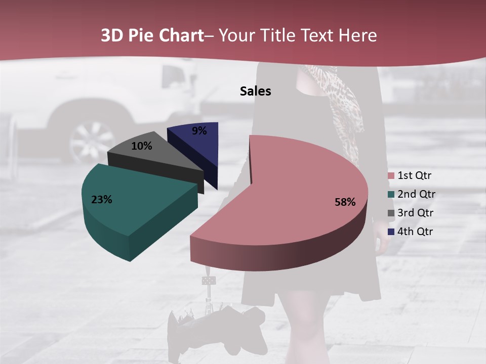 Urban Female Umbrella PowerPoint Template