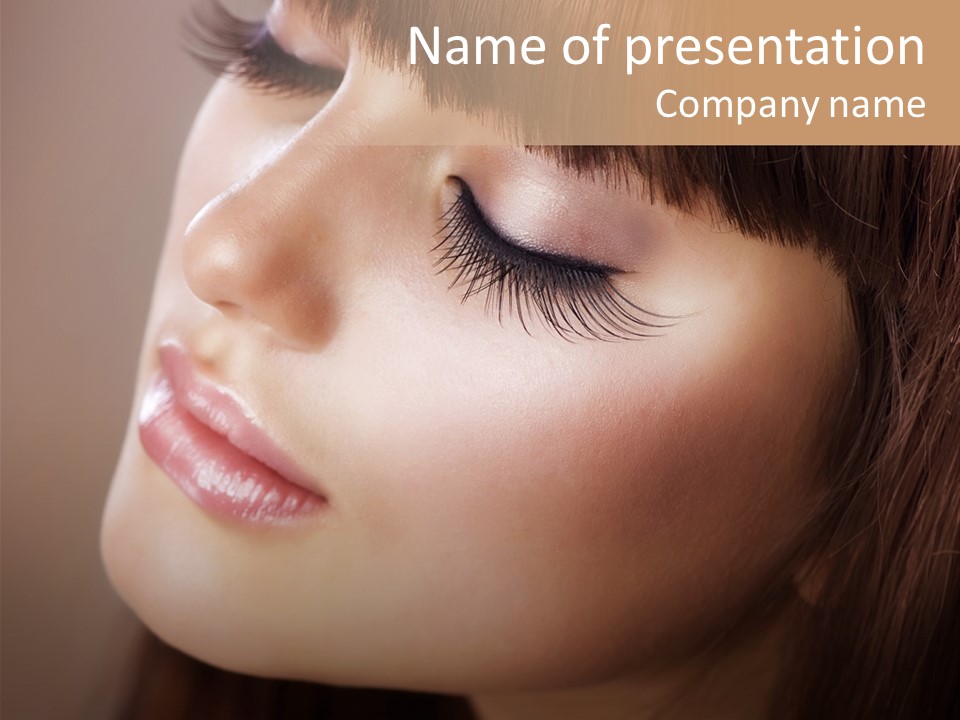 Haircut Girl Red PowerPoint Template