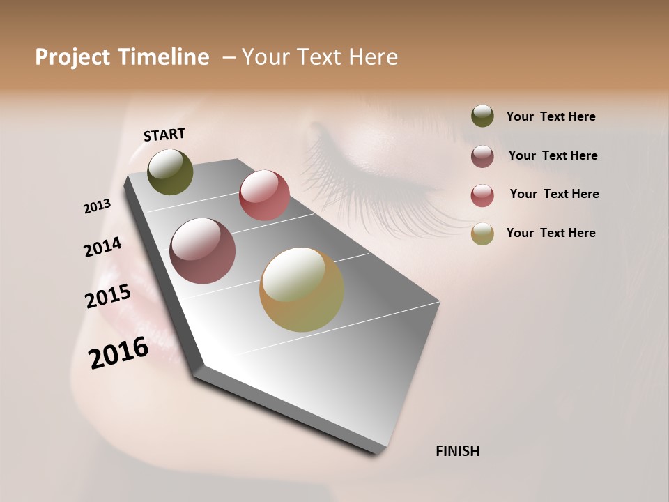 Haircut Girl Red PowerPoint Template