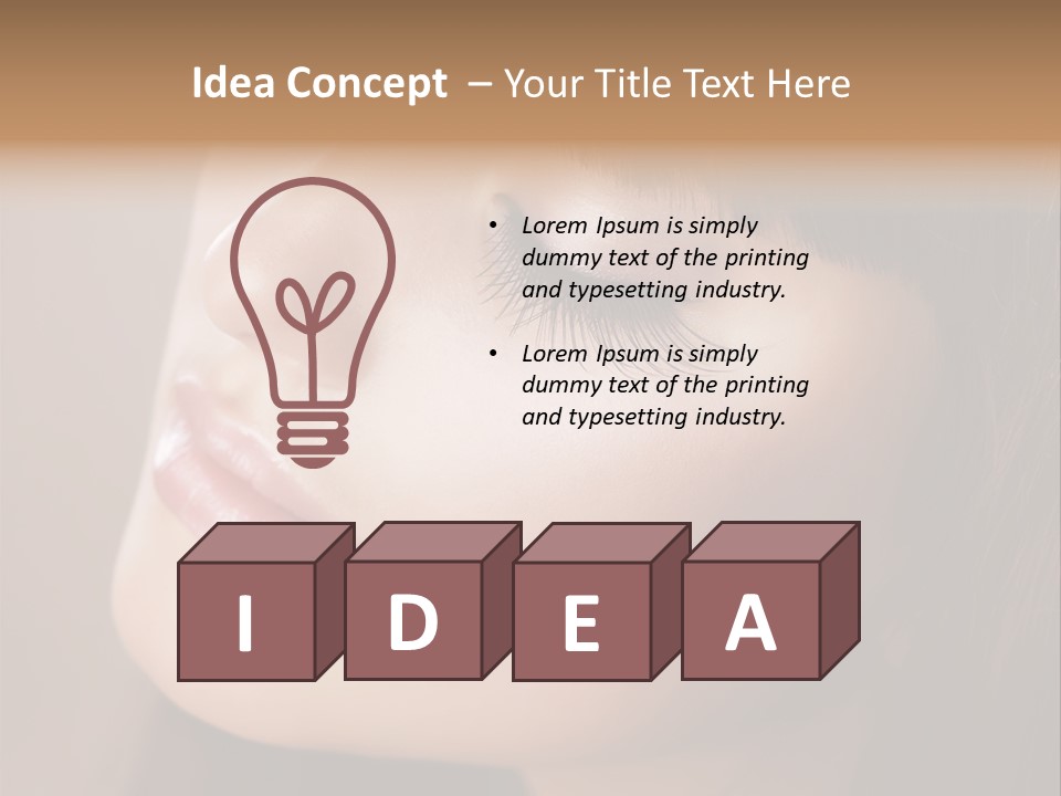 Haircut Girl Red PowerPoint Template