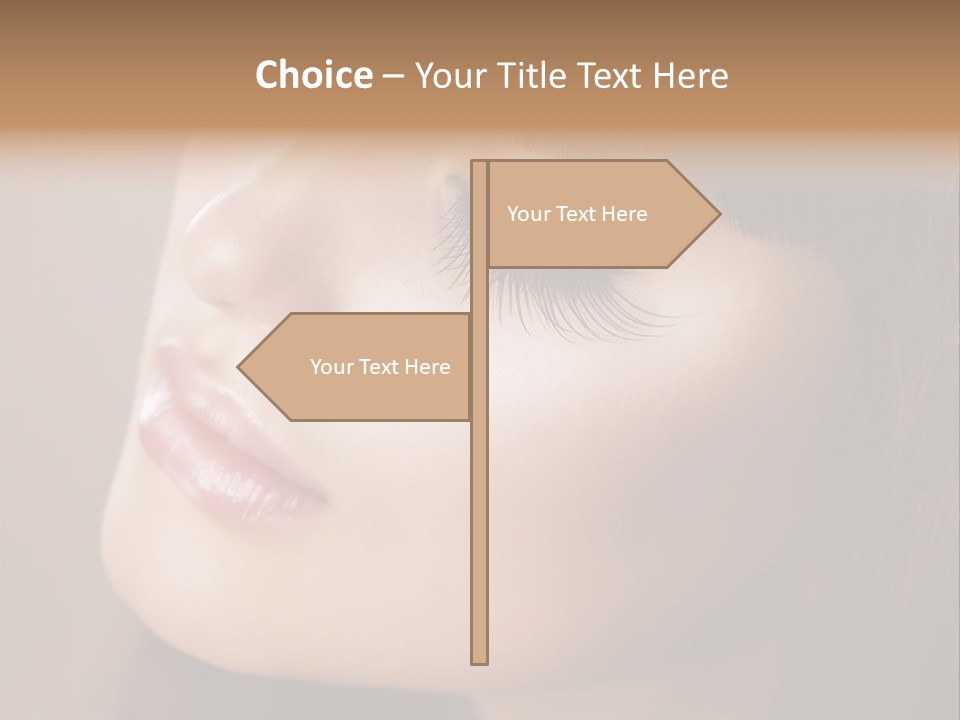 Haircut Girl Red PowerPoint Template