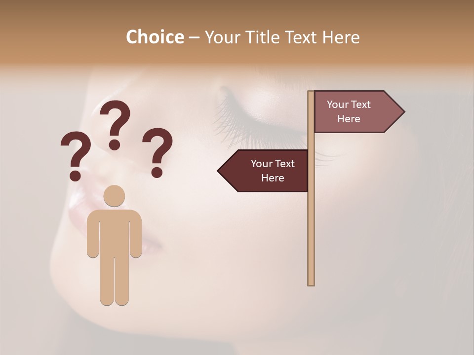 Haircut Girl Red PowerPoint Template