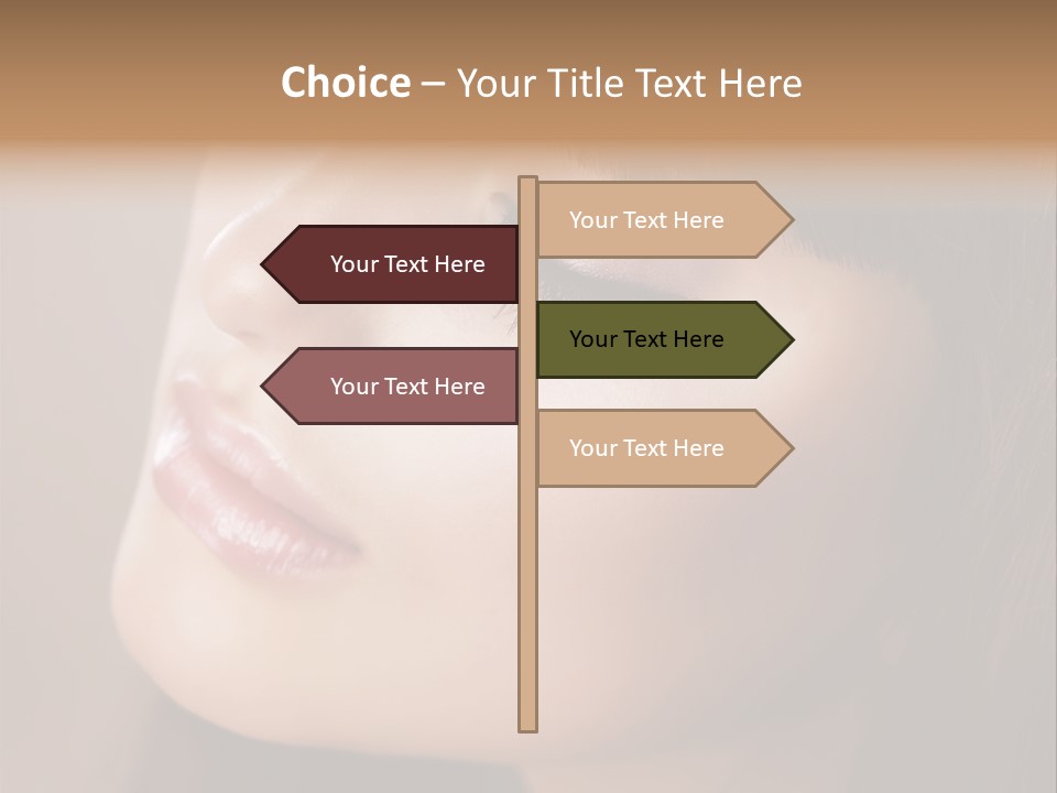 Haircut Girl Red PowerPoint Template