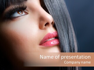 Luxury Brunette Lipgloss PowerPoint Template