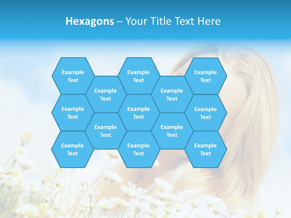 Smiling Happy Woman Daisy PowerPoint Template