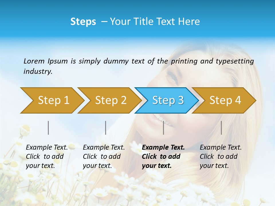 Smiling Happy Woman Daisy PowerPoint Template