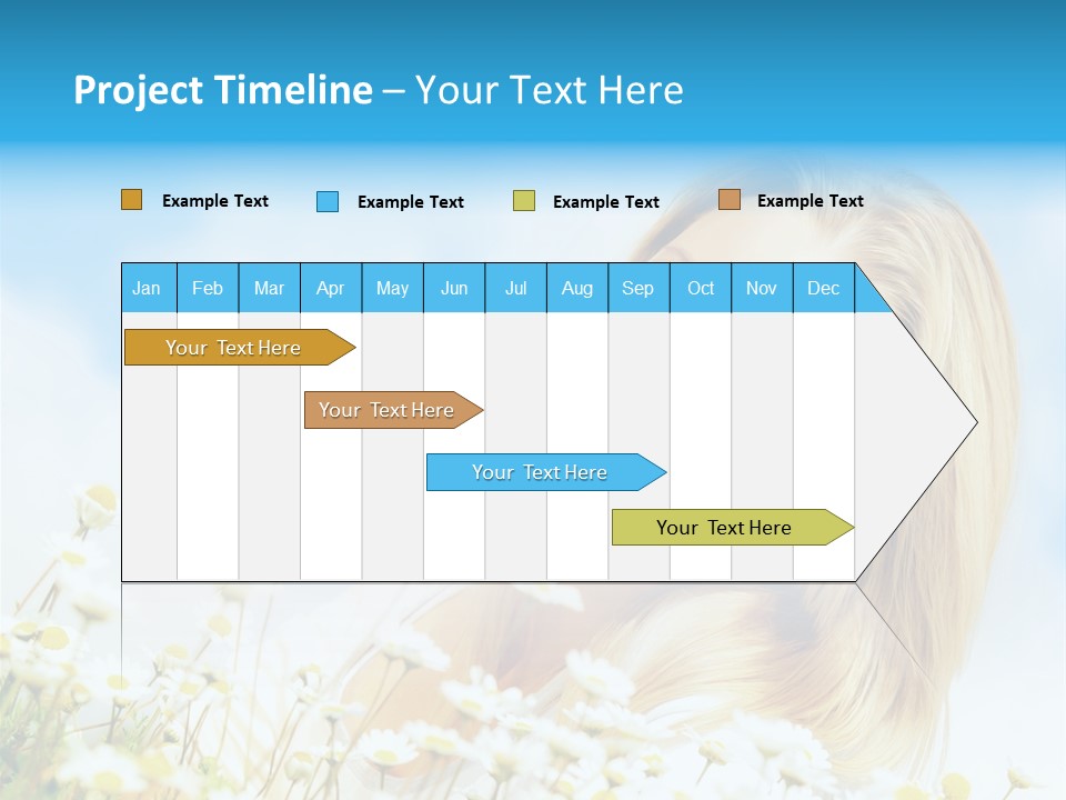 Smiling Happy Woman Daisy PowerPoint Template