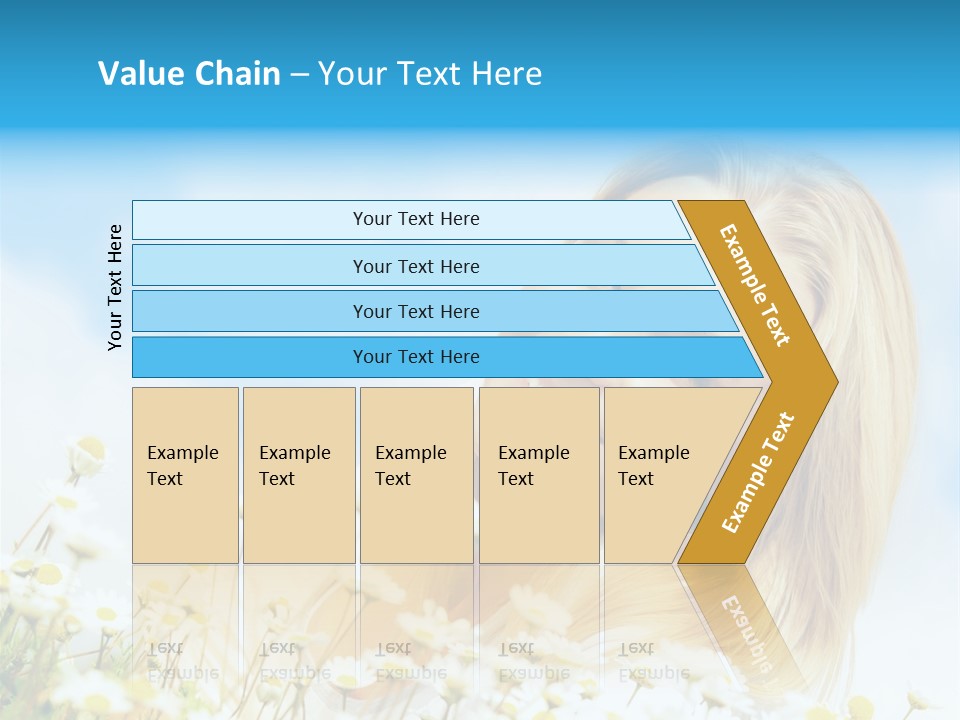 Smiling Happy Woman Daisy PowerPoint Template