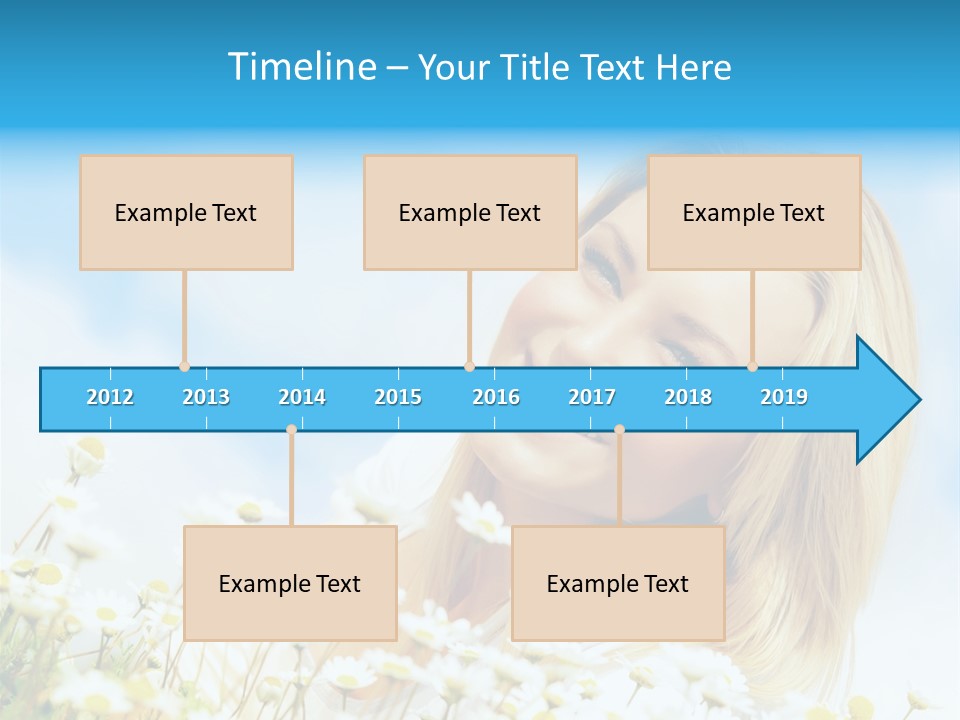 Smiling Happy Woman Daisy PowerPoint Template