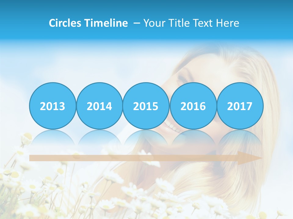 Smiling Happy Woman Daisy PowerPoint Template