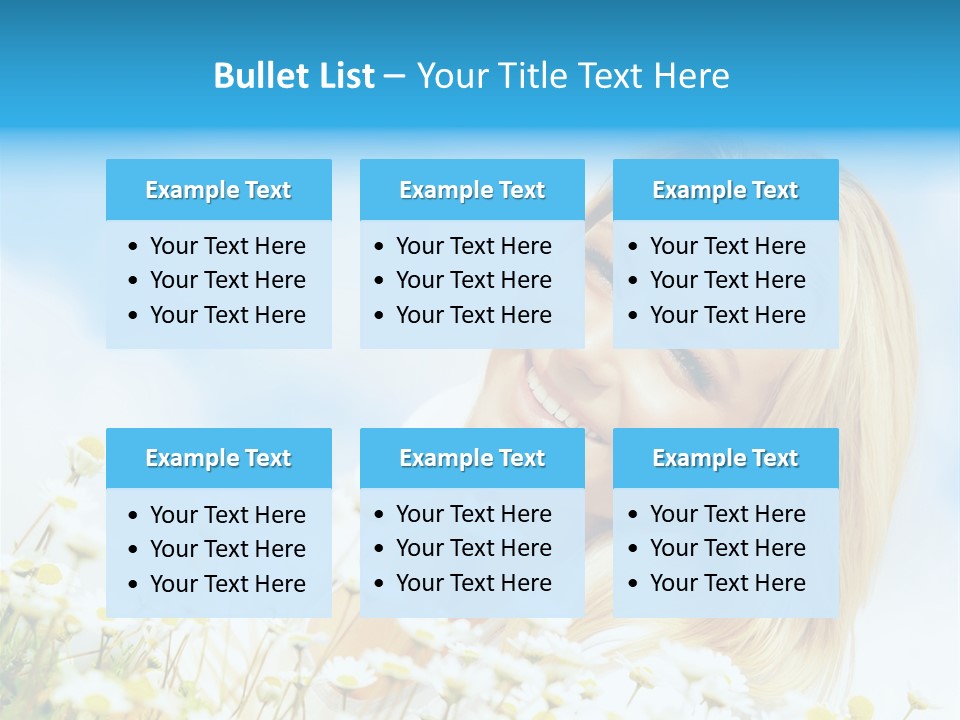 Smiling Happy Woman Daisy PowerPoint Template