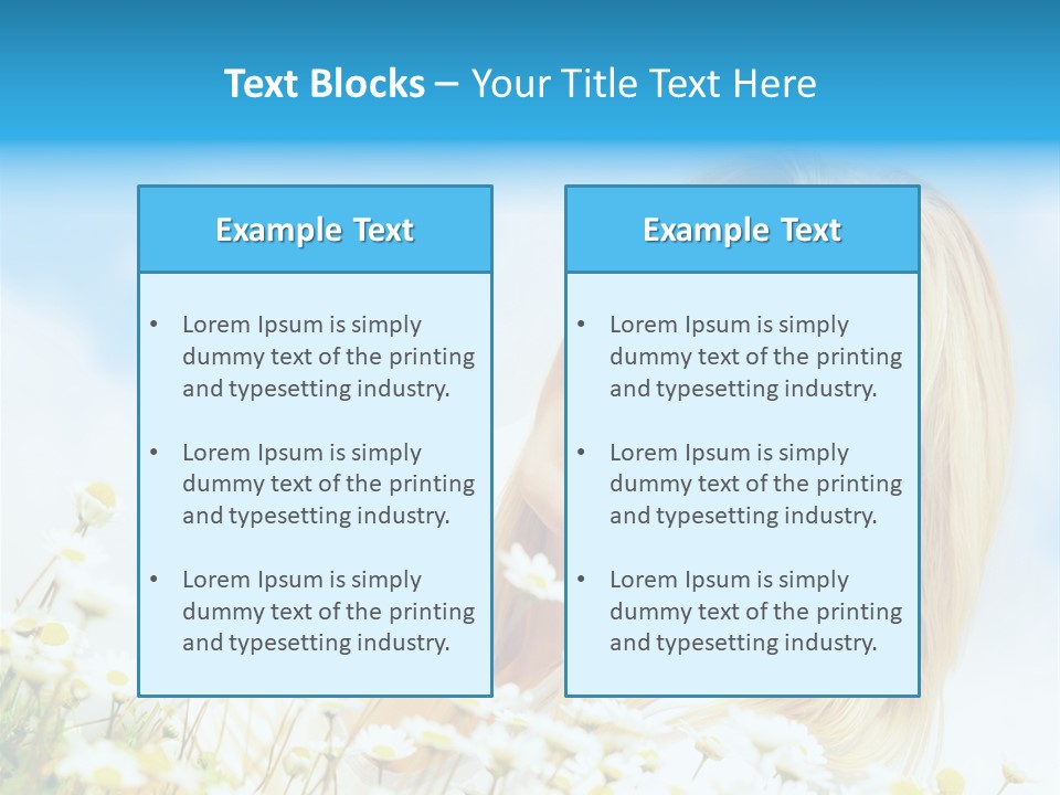 Smiling Happy Woman Daisy PowerPoint Template