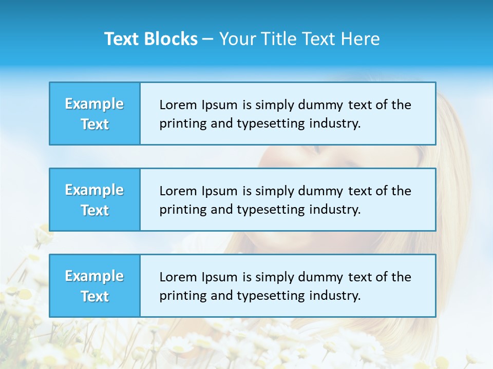 Smiling Happy Woman Daisy PowerPoint Template