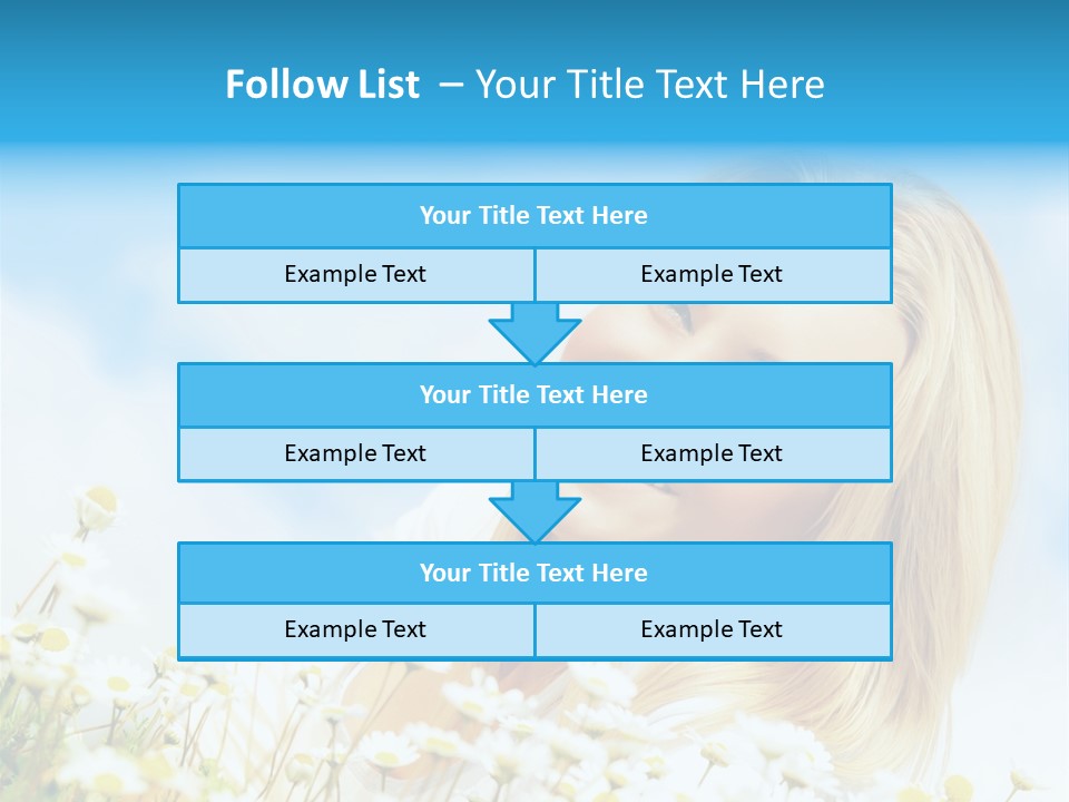 Smiling Happy Woman Daisy PowerPoint Template
